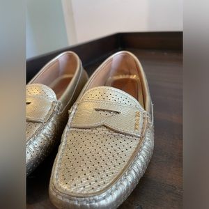 Prada Leather Polka Dot Print Loafers - image 1